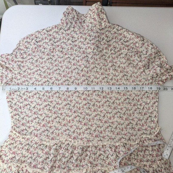 Ralph Lauren Denim & Supply Floral Mini Dress M Tiered Long sleeve Button - Picture 7 of 8